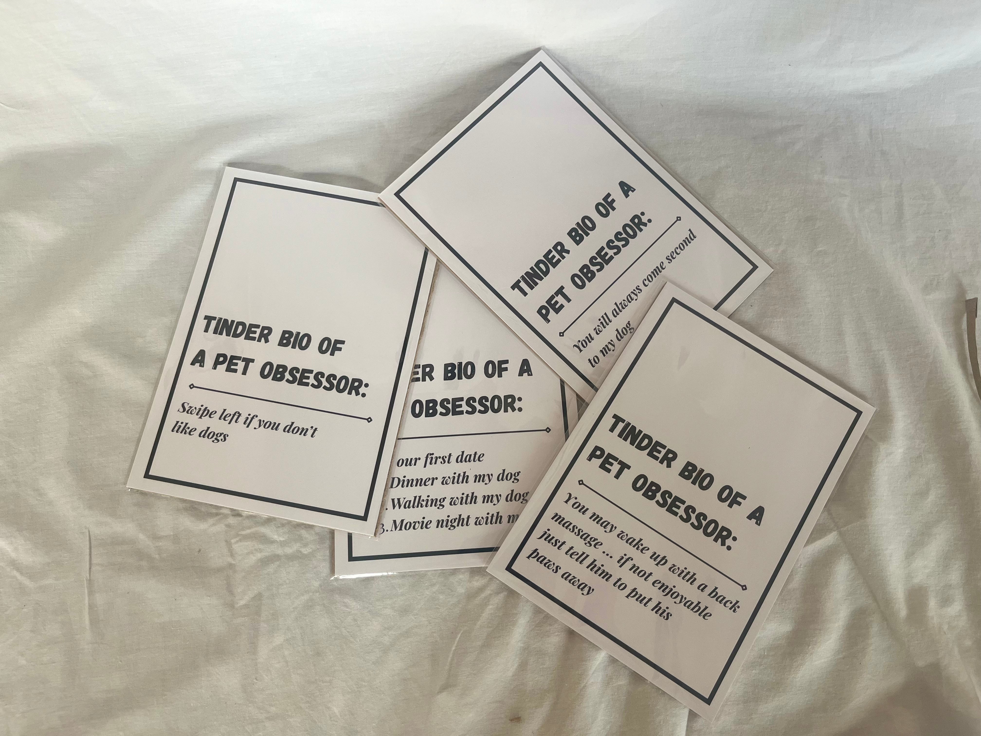 "Tinder Bio: You may wake up with a back massage" A5 Wall Print