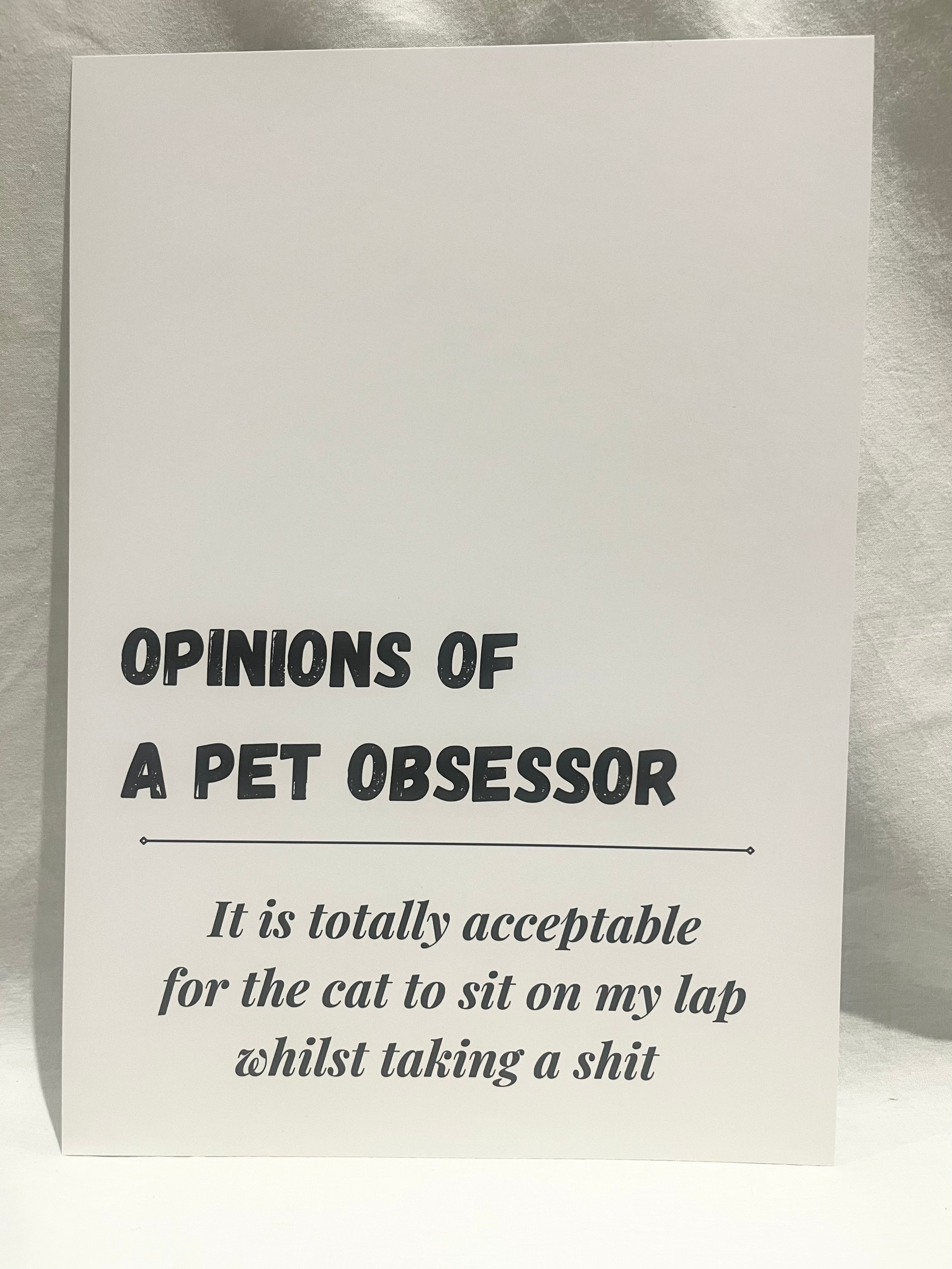 "Opinions of a Pet Obsessor: totally acceptable" A4 Print