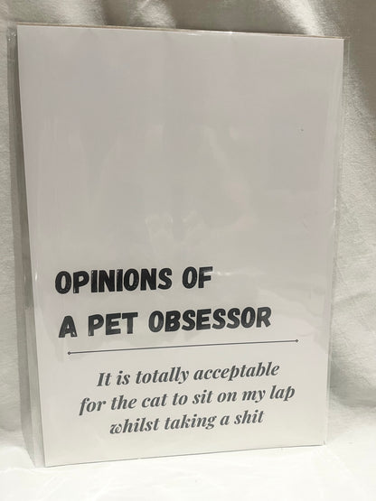 "Opinions of a Pet Obsessor: totally acceptable" A4 Print