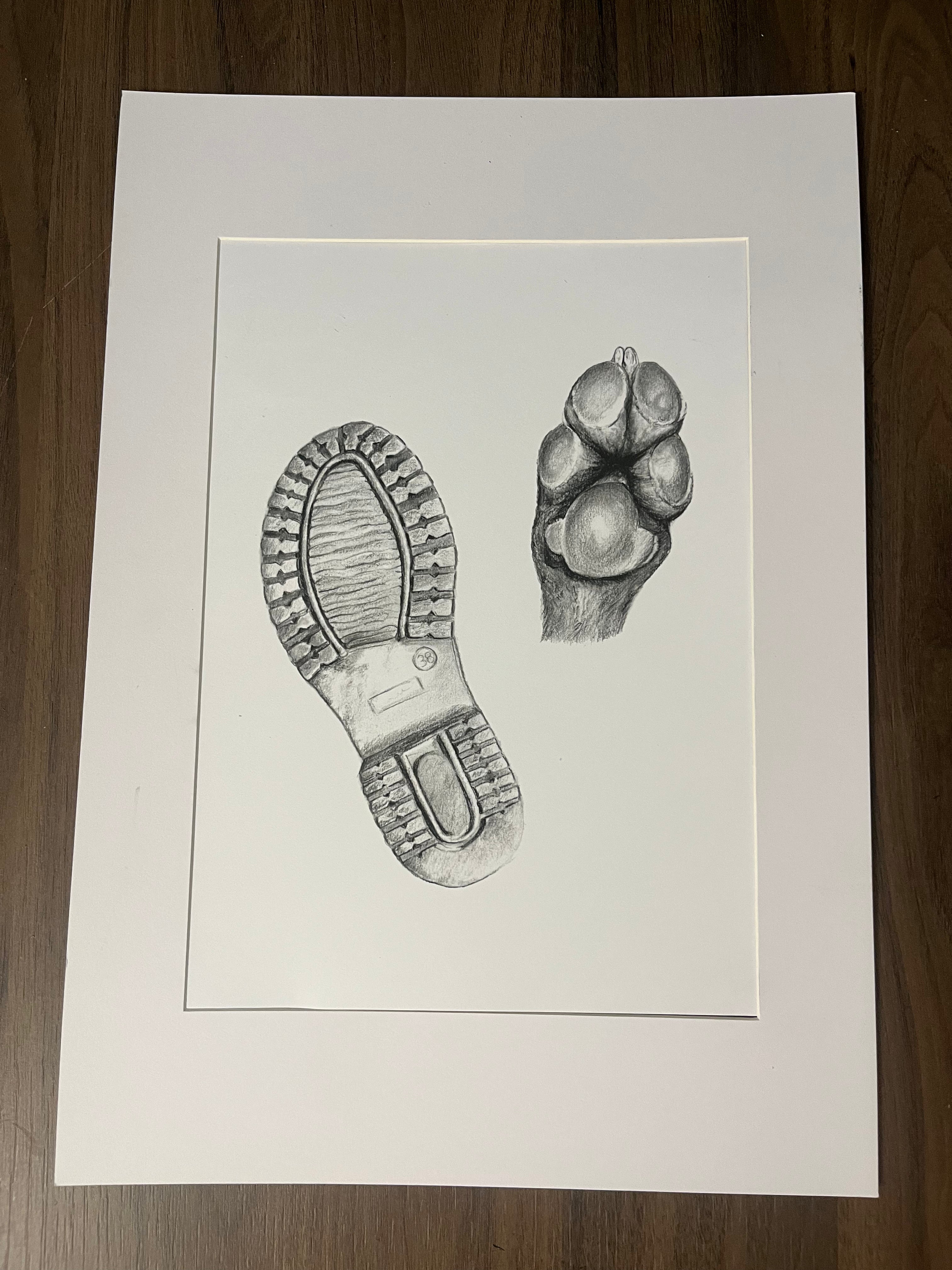 "walking the dog" A4 Print