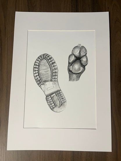 "walking the dog" A4 Print