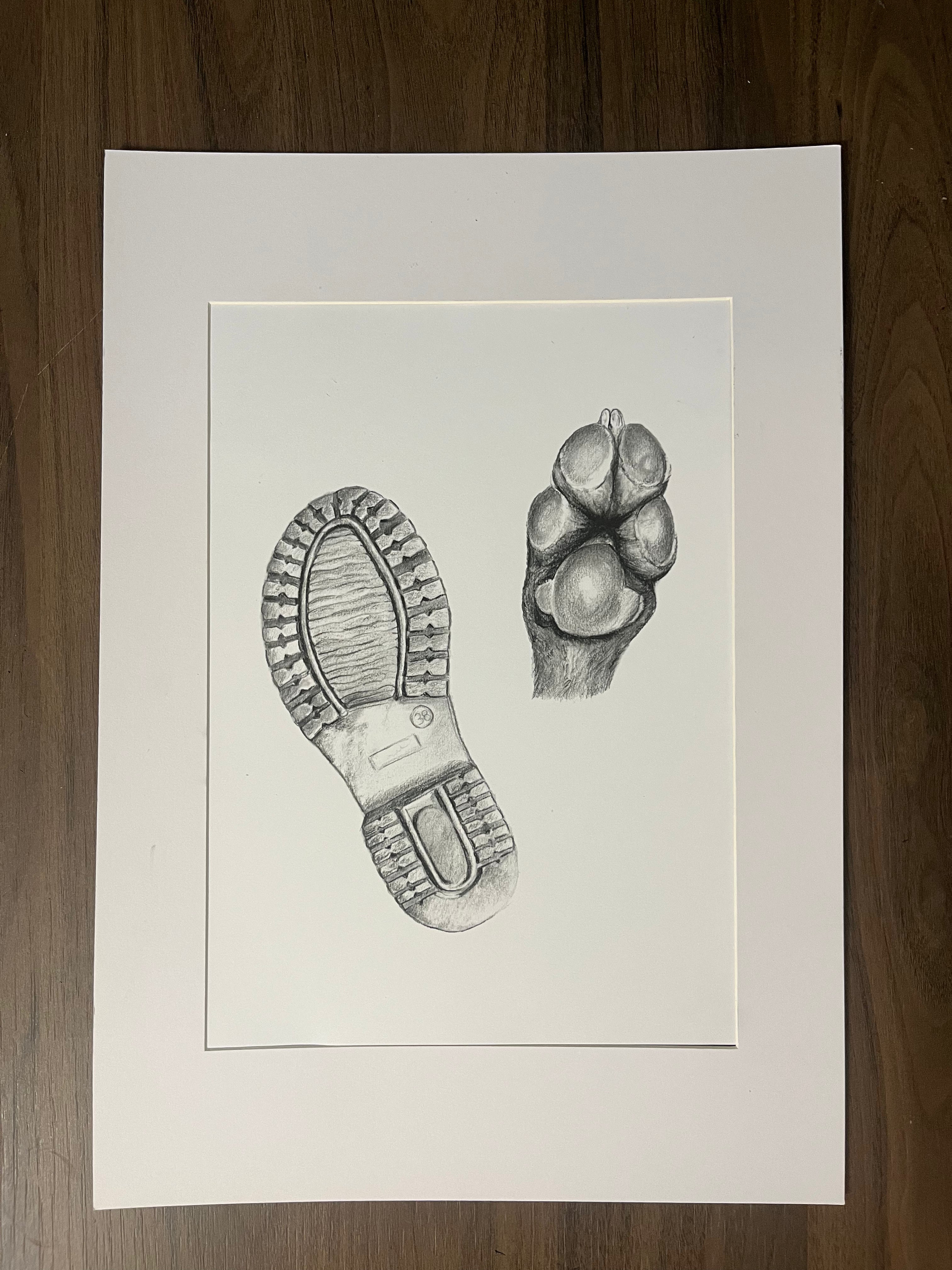 "walking the dog" A4 Print