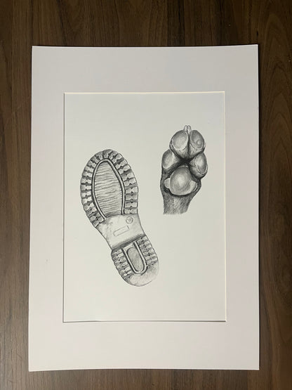 "walking the dog" A4 Print